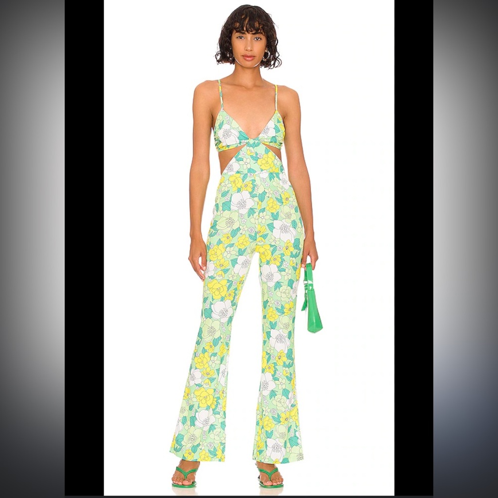 Revolve Halloween Costume 70s More To Come Sandy Flared Jumpsuit Size L